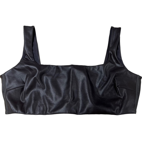 NWT SKIMS Faux Leather Bralette Soot 2X - Picture 7 of 9